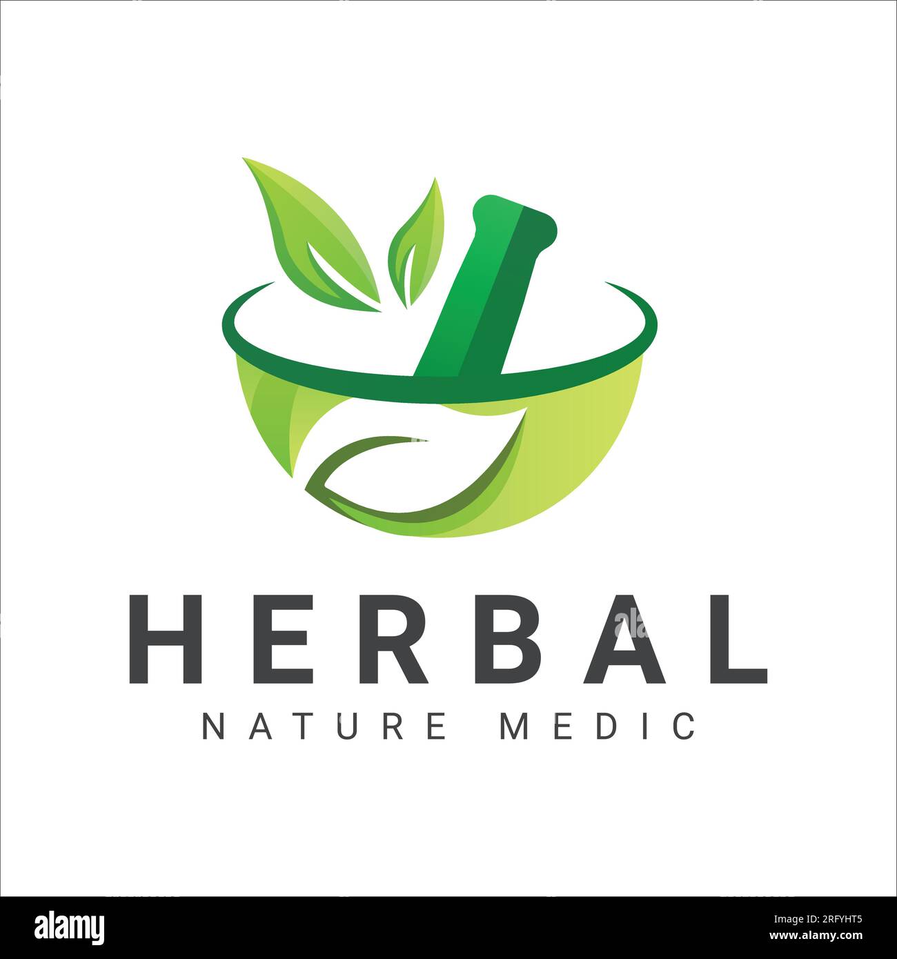 Logo a base di erbe Design omeopatico Medicina naturale foglia verde logotipo di erbe Illustrazione Vettoriale