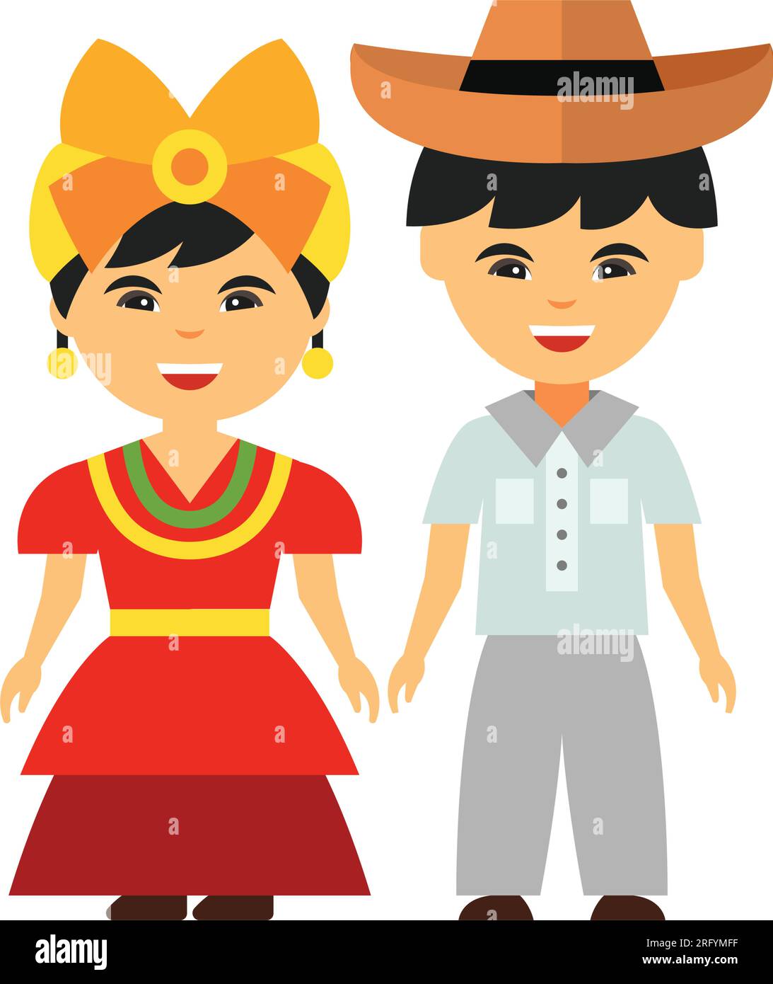 Allegri cubani in abito nazionale Illustrazione Vettoriale