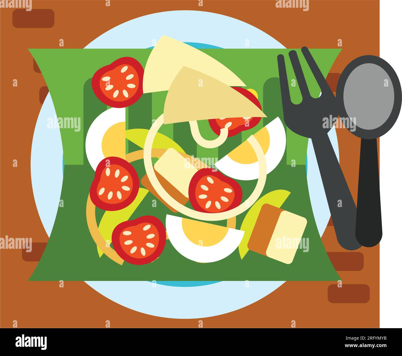 Icona Gado-gado su piastra Illustrazione Vettoriale