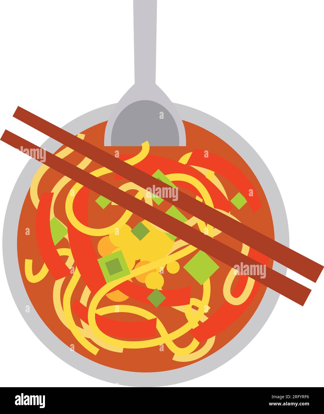 Zuppa di noodle Nam ngiao Icon Illustrazione Vettoriale