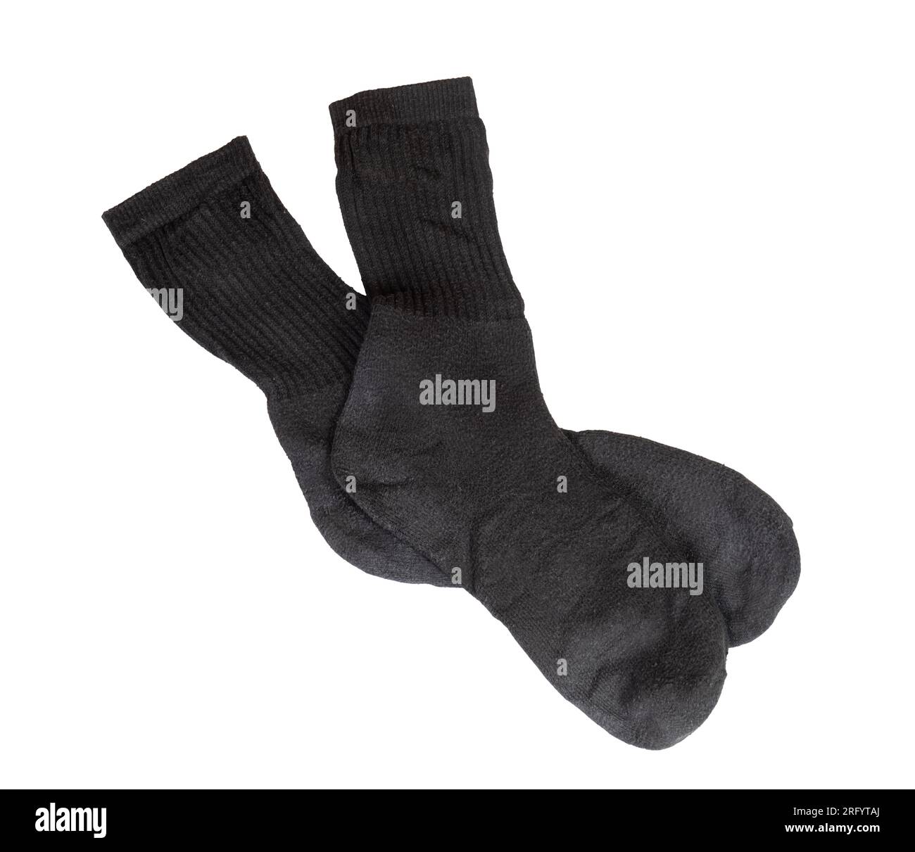 un paio di calze nere con sfondo trasparente Foto Stock