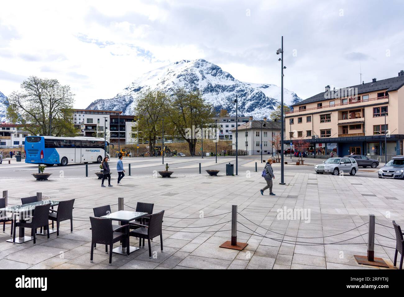 Centro pedonale della città, Vollan, Åndalsnes, Møre og Romsdal County, Norvegia Foto Stock