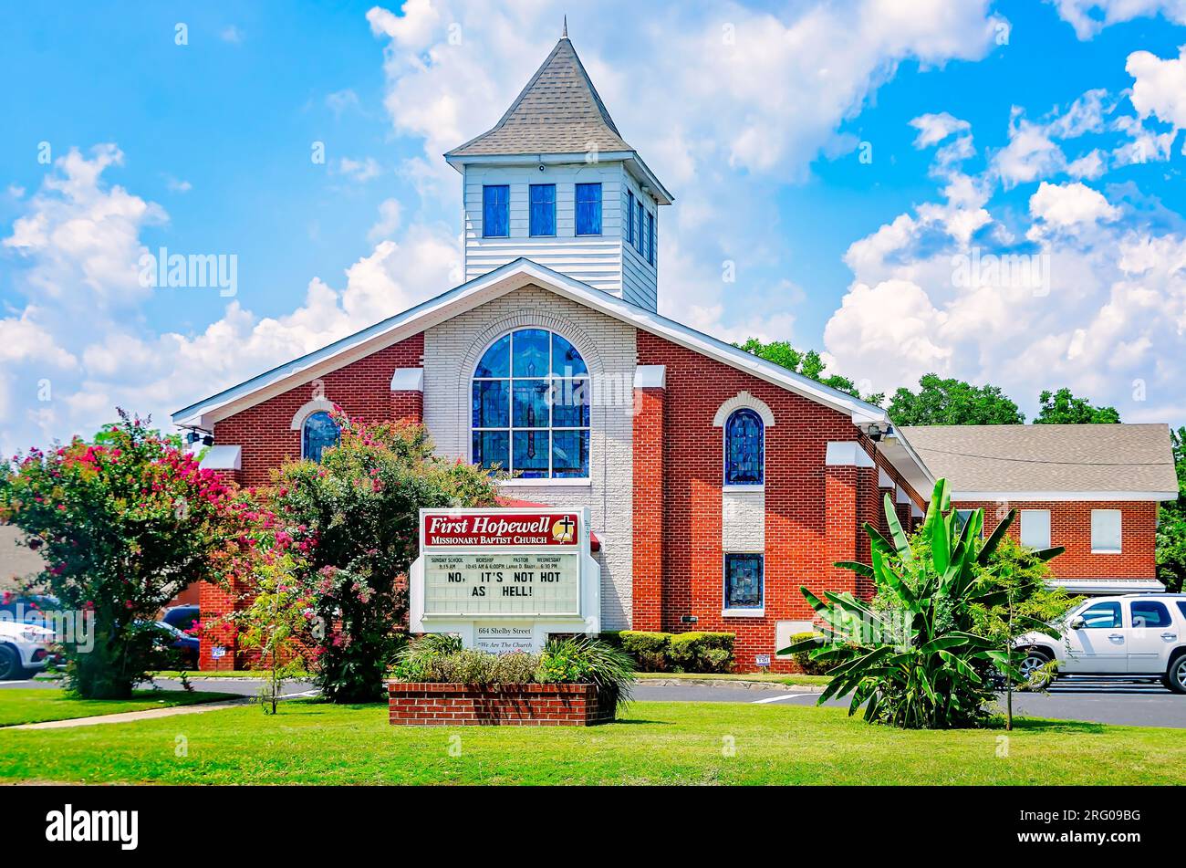 La First Hopewell Missionary Baptist Church è raffigurata, 5 agosto 2023, a Mobile, Alabama. La chiesa fu fondata nel 1893. Foto Stock