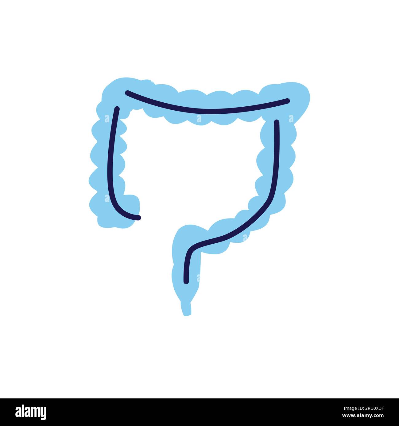 Icona linea vettoriale correlata all'intestino. Isolato su sfondo bianco. Tratto modificabile Illustrazione Vettoriale