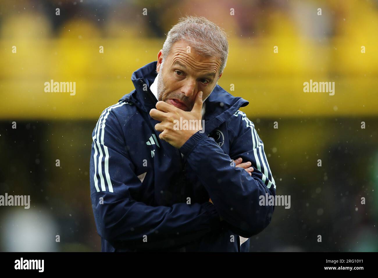 DORTMUND - allenatore dell'Ajax Maurice Steijn durante l'amichevole tra Borussia Dortmund e Ajax Amsterdam al Signal Iduna Park il 6 agosto 2023 a Dortmund, in Germania. ANP BART STOUTJESDYK Foto Stock