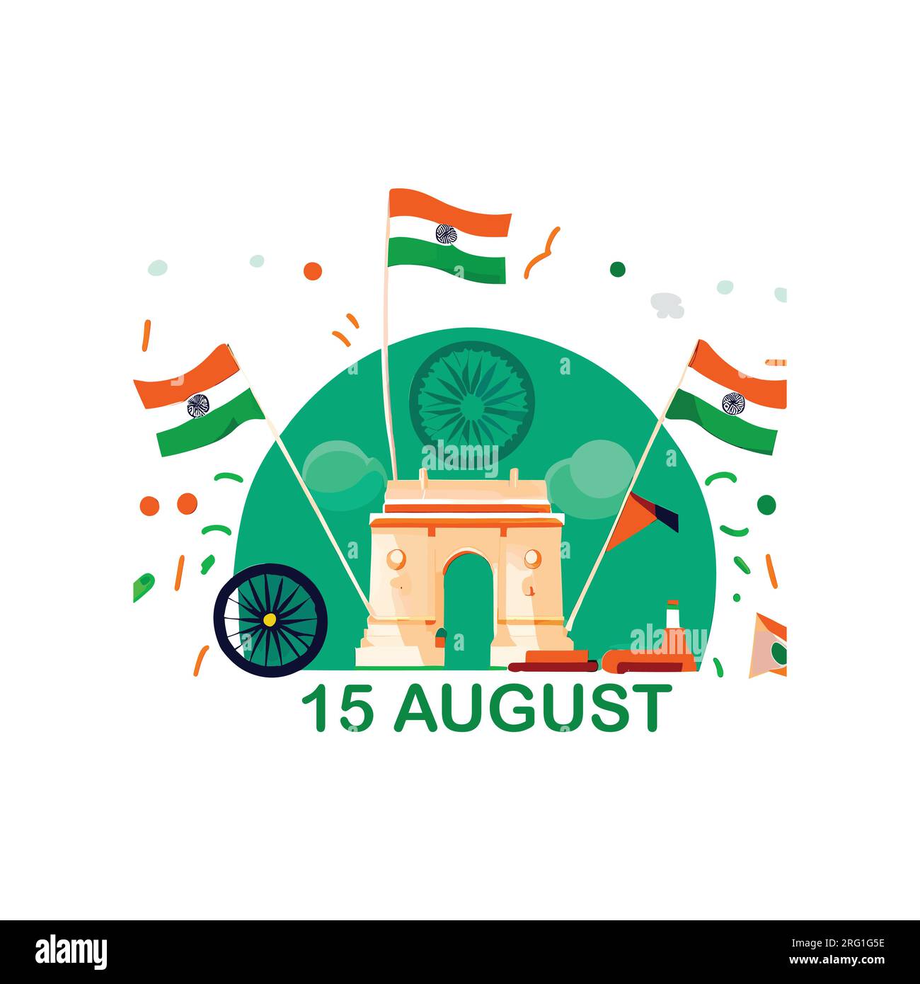 15 agosto India Independence Day illustrazione vettoriale Illustrazione Vettoriale