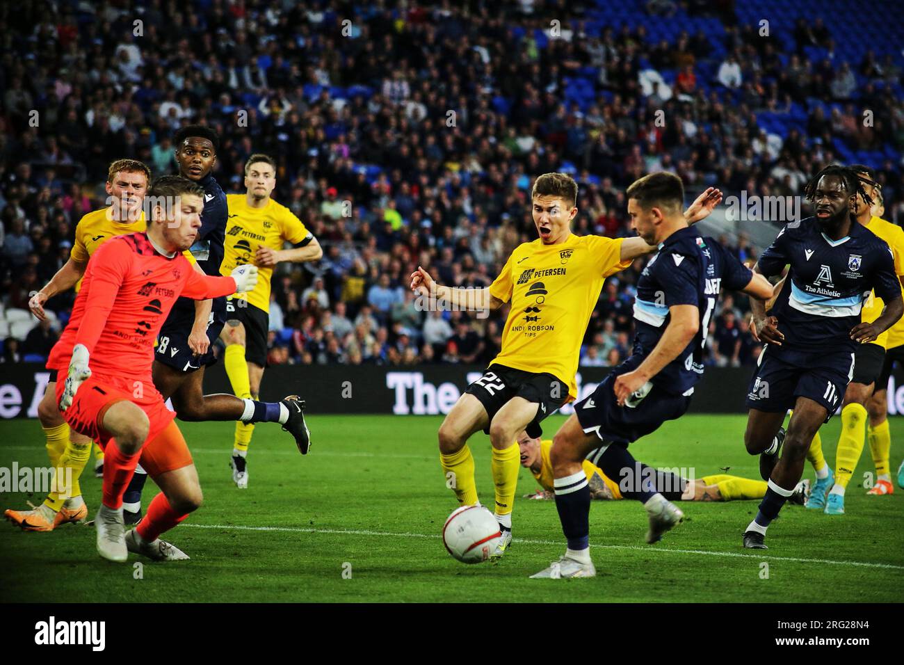 Cardiff City Stadium, Regno Unito. 2023 3 agosto 2023/2024 Europa Conference League. Qualifica secondo turno 2a tappa. Contea di Haverfordwest contro B36 Tórshavn. Foto Stock