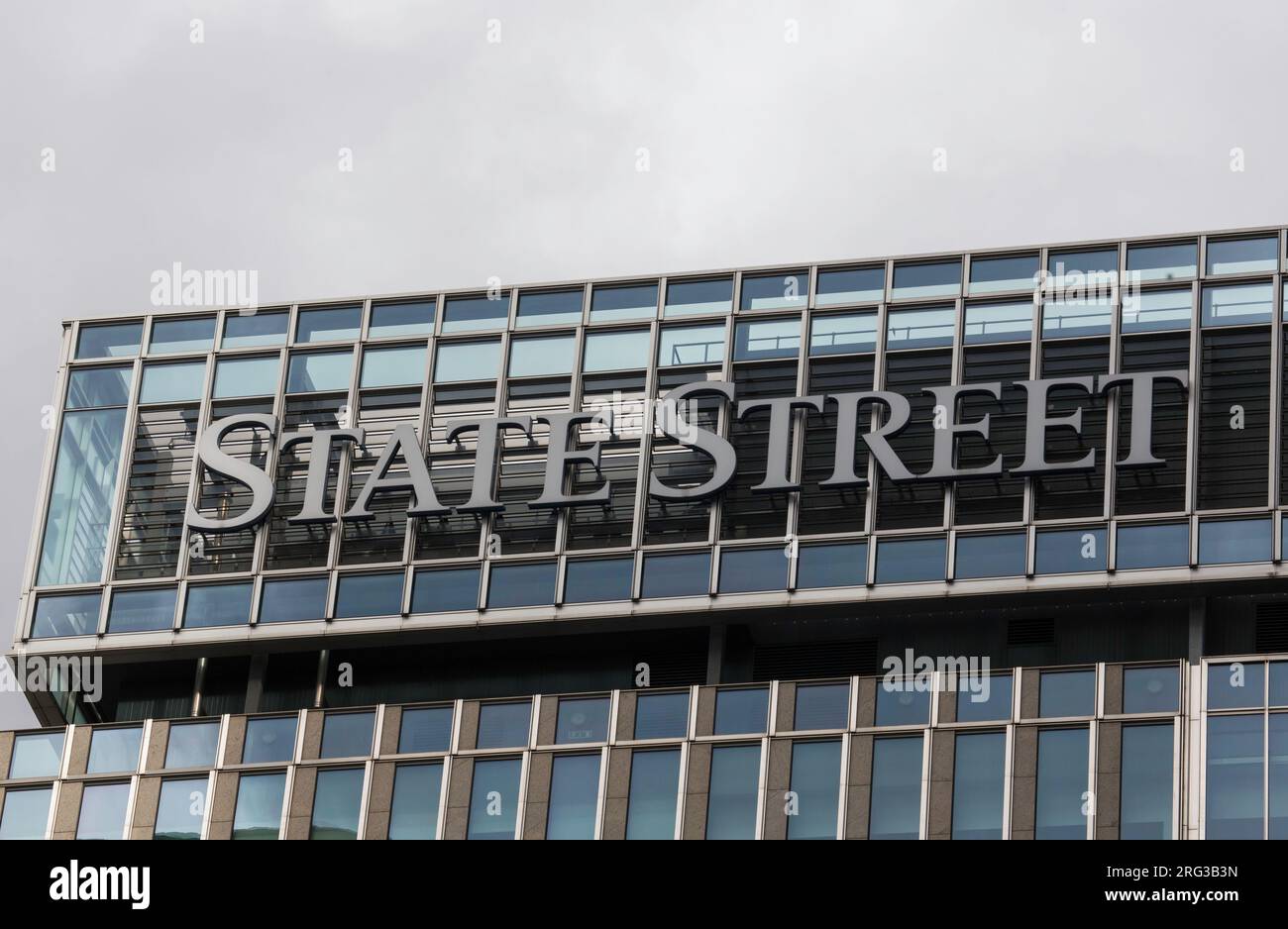 Sede centrale del logo State Street Canary Wharf Foto Stock