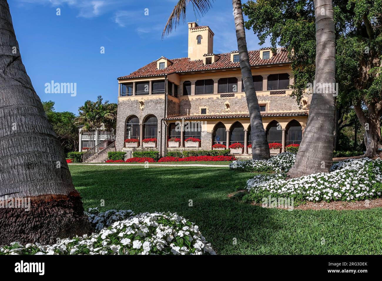 La casa principale di Deering Estate è una casa in pietra situata a Cutler, Palmetto Bay, Florida Foto Stock