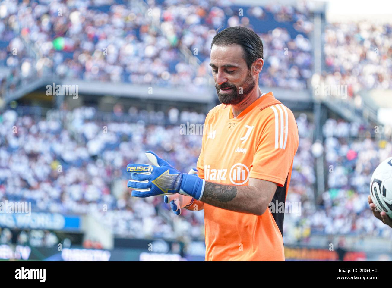 Orlando, Florida, Stati Uniti, 1° agosto 2023, il portiere della Juventus Carlo Pinsoglio durante il Tour del Campionato di calcio organizzato dalla Florida Cup al Camping World Stadium . (Foto di: Marty Jean-Louis) Foto Stock