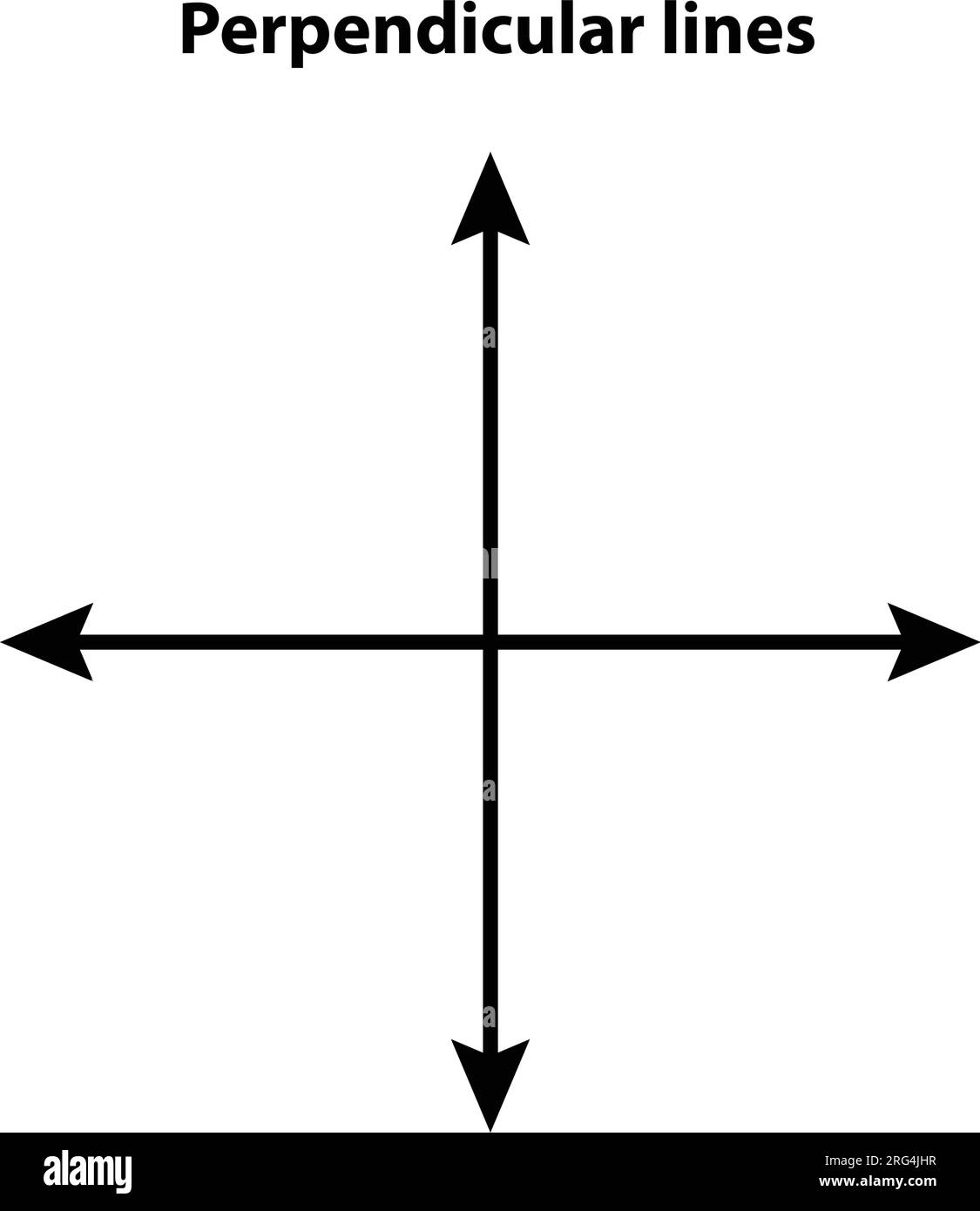 Linee perpendicolari. linea vettoriale. su sfondo bianco. immagini di insegnamento matematico Illustrazione Vettoriale