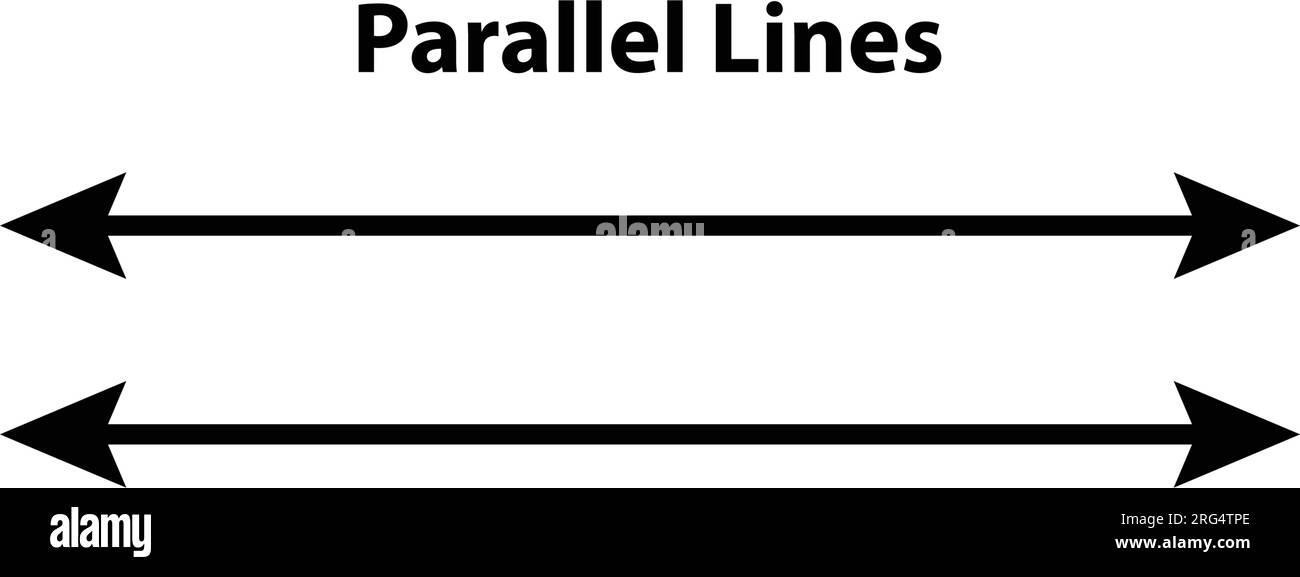 Illustrazione vettoriale della linea parallela su sfondo bianco. Ideale per l'insegnamento di matematica Illustrazione Vettoriale