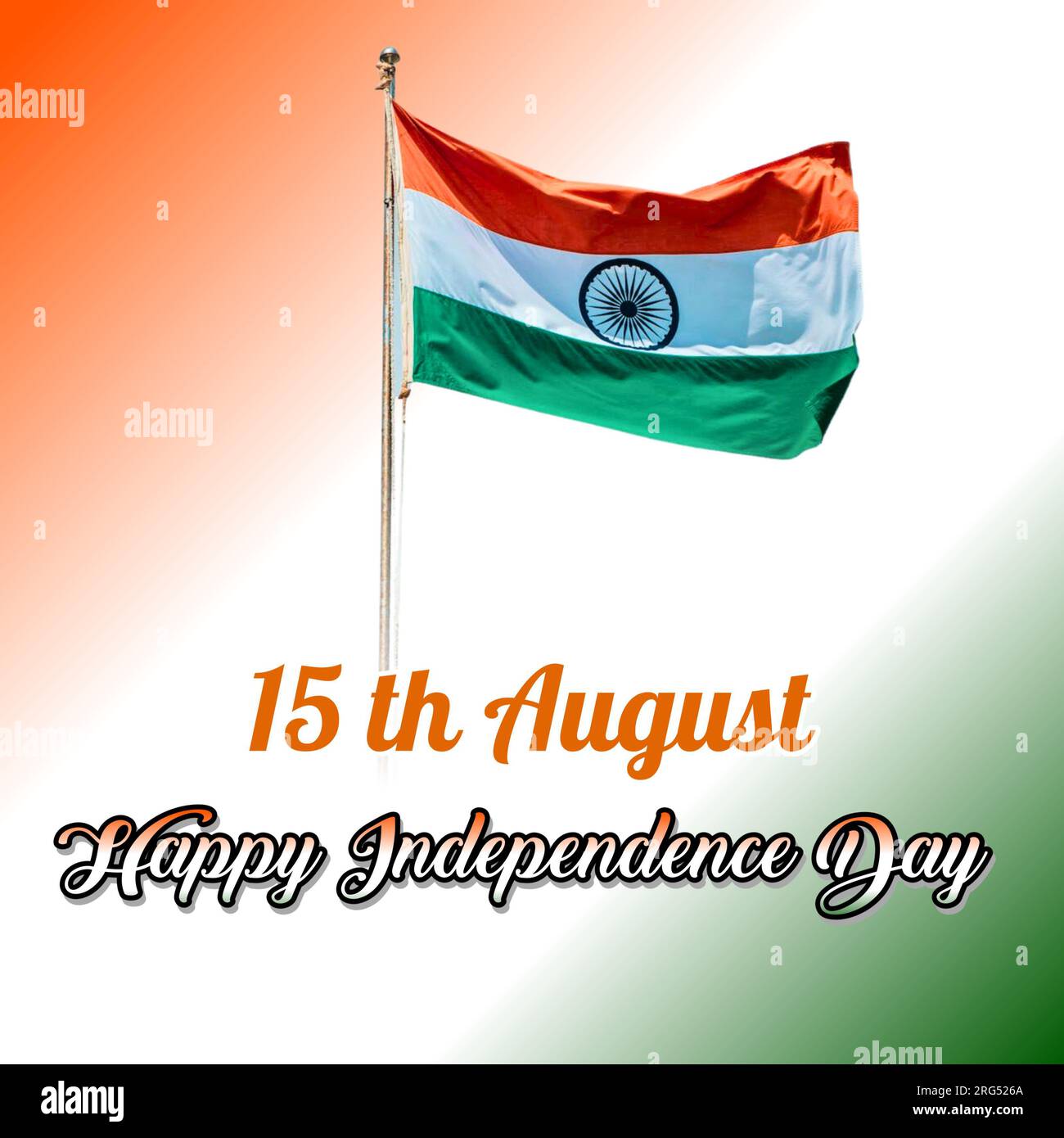 Giorno dell'indipendenza indiano 15 agosto felice giorno dell'indipendenza bandiera indiana Foto Stock