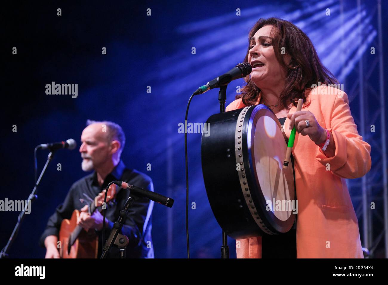 La cantante folk irlandese Mary Black si esibisce al Wickham Festival. 4 agosto 2023 Foto Stock