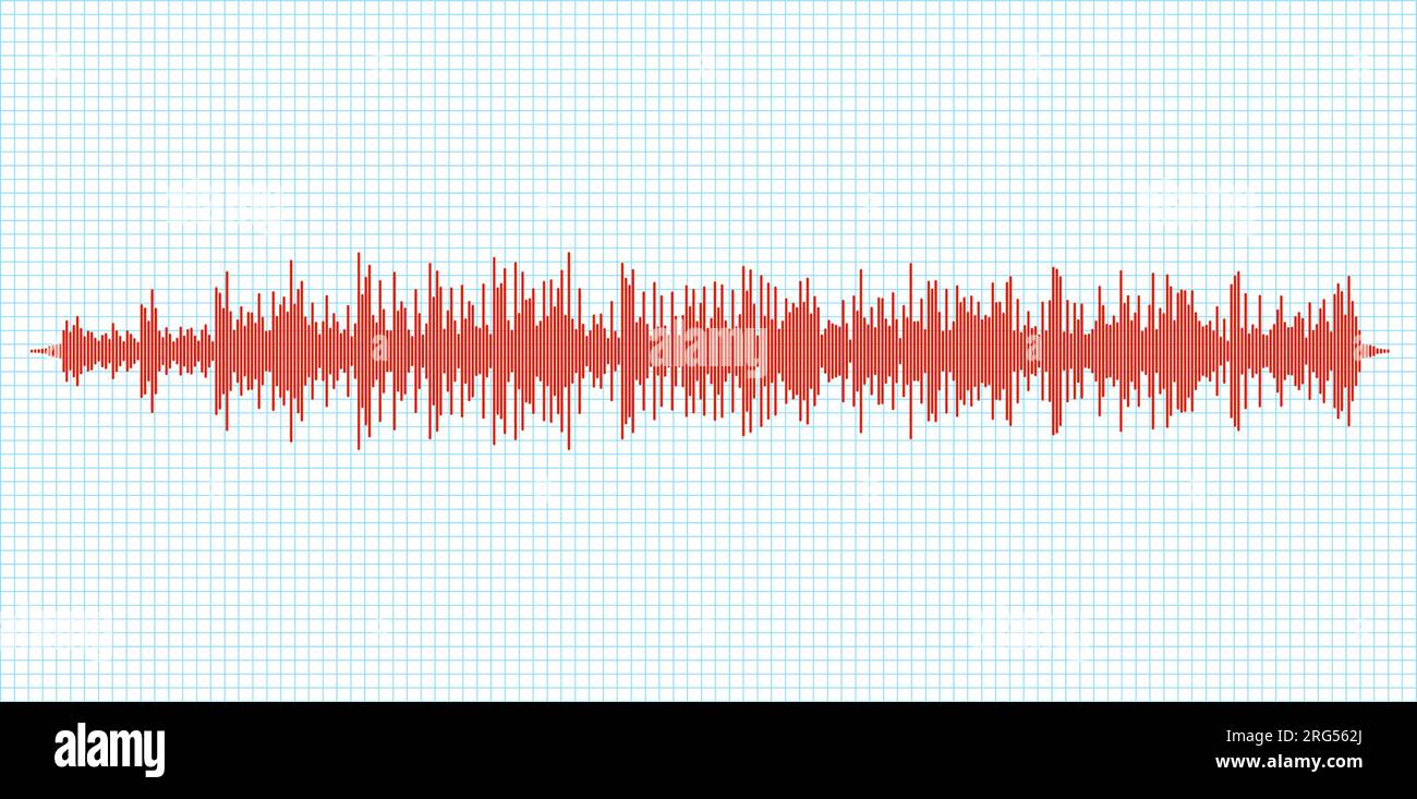 Diagramma sismico sismico sismico sismico sismico sismico. Attività del sismometro o delle onde sonore con vibrazione richter Illustrazione Vettoriale