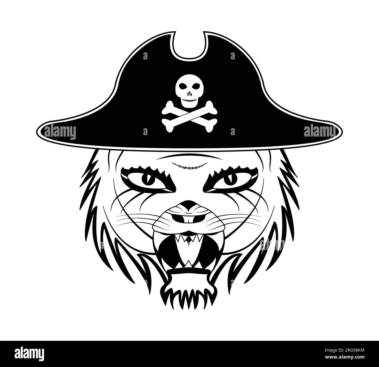 icona tiger face pirate. vettori, illustrazioni, icone, avatar e loghi. Illustrazione Vettoriale