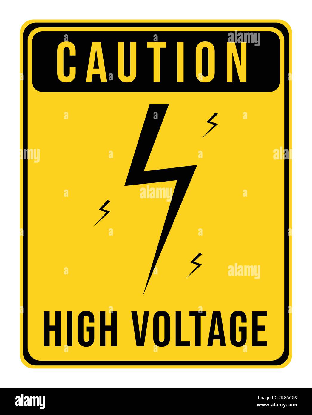 segnale di alta tensione. attenzione contro l'elettricità ad alta tensione. Illustrazione Vettoriale