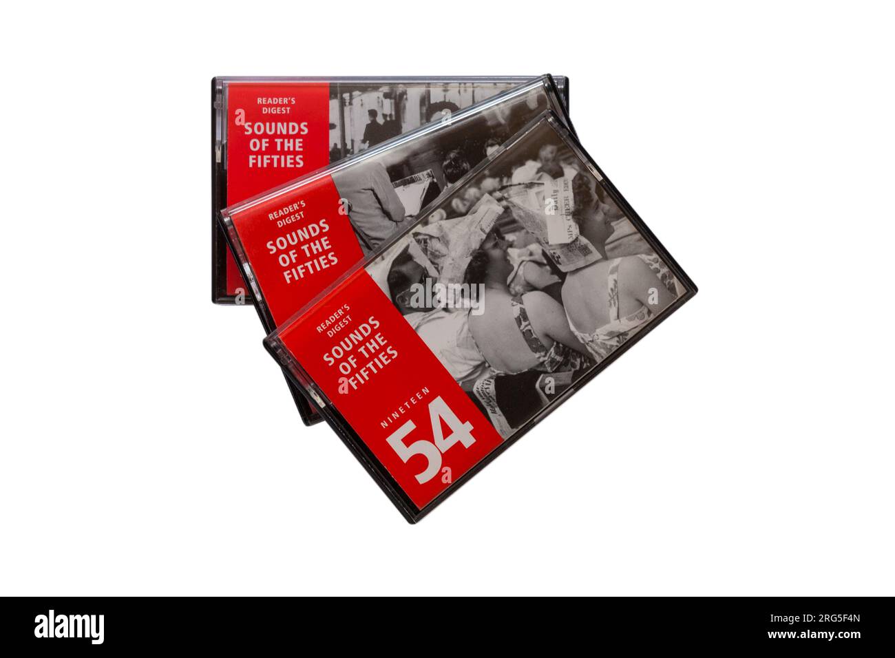 Sounds of the Fifties cassette tape con 19 54 in cima dal Readers Digest isolato su sfondo bianco Foto Stock