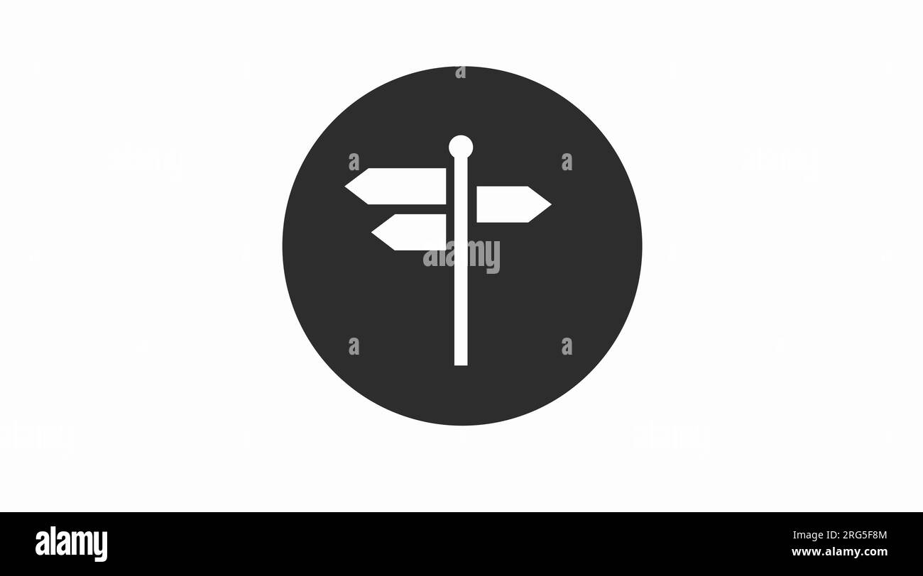 Icona Sign Post. Illustrazione piatta modificabile con isolamento vettoriale Illustrazione Vettoriale