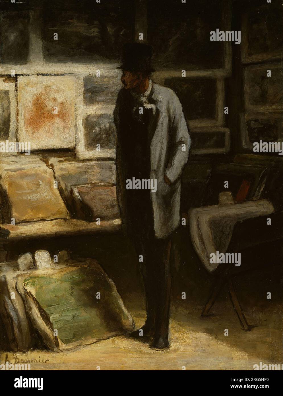 The Print Collector tra il 1852 e il 1868 di Honoré Daumier Foto Stock