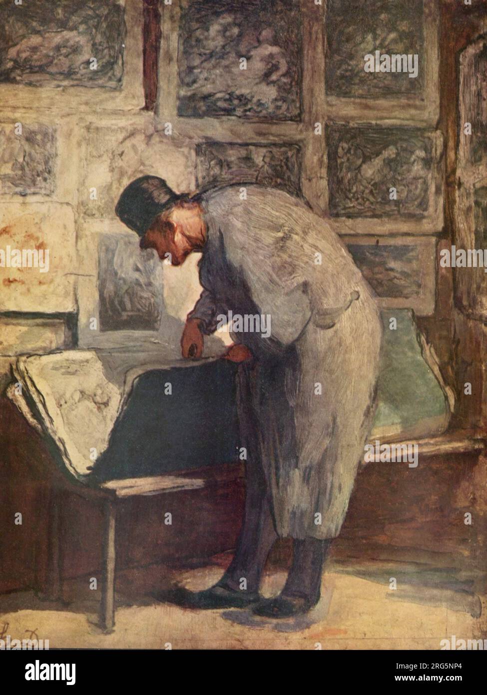 Il collezionista di stampe del 1860 circa di Honoré Daumier Foto Stock