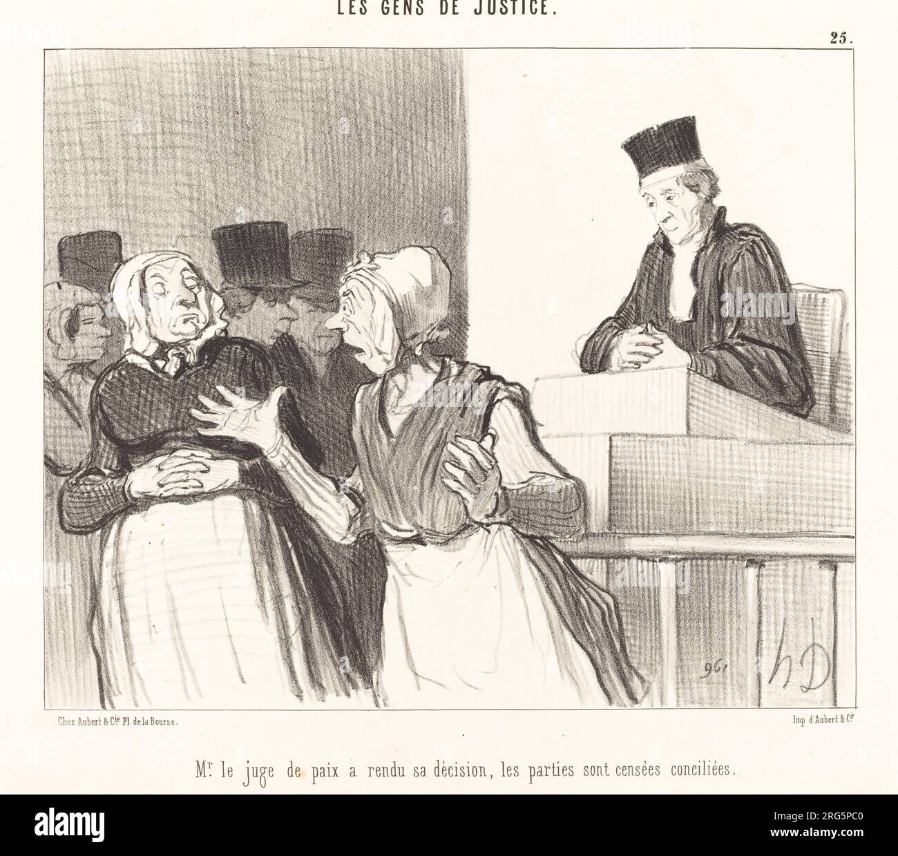 Signor le Juge de paix a rendu sa décision... 1846 di Honoré Daumier Foto Stock