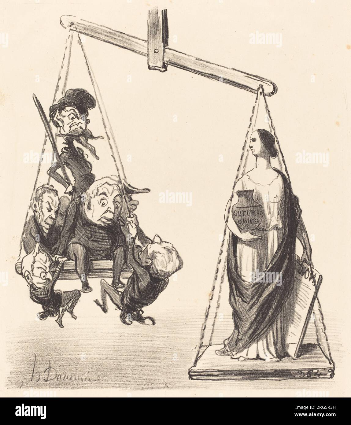 Suffragio universale probabilmente 1850 di Honoré Daumier Foto Stock