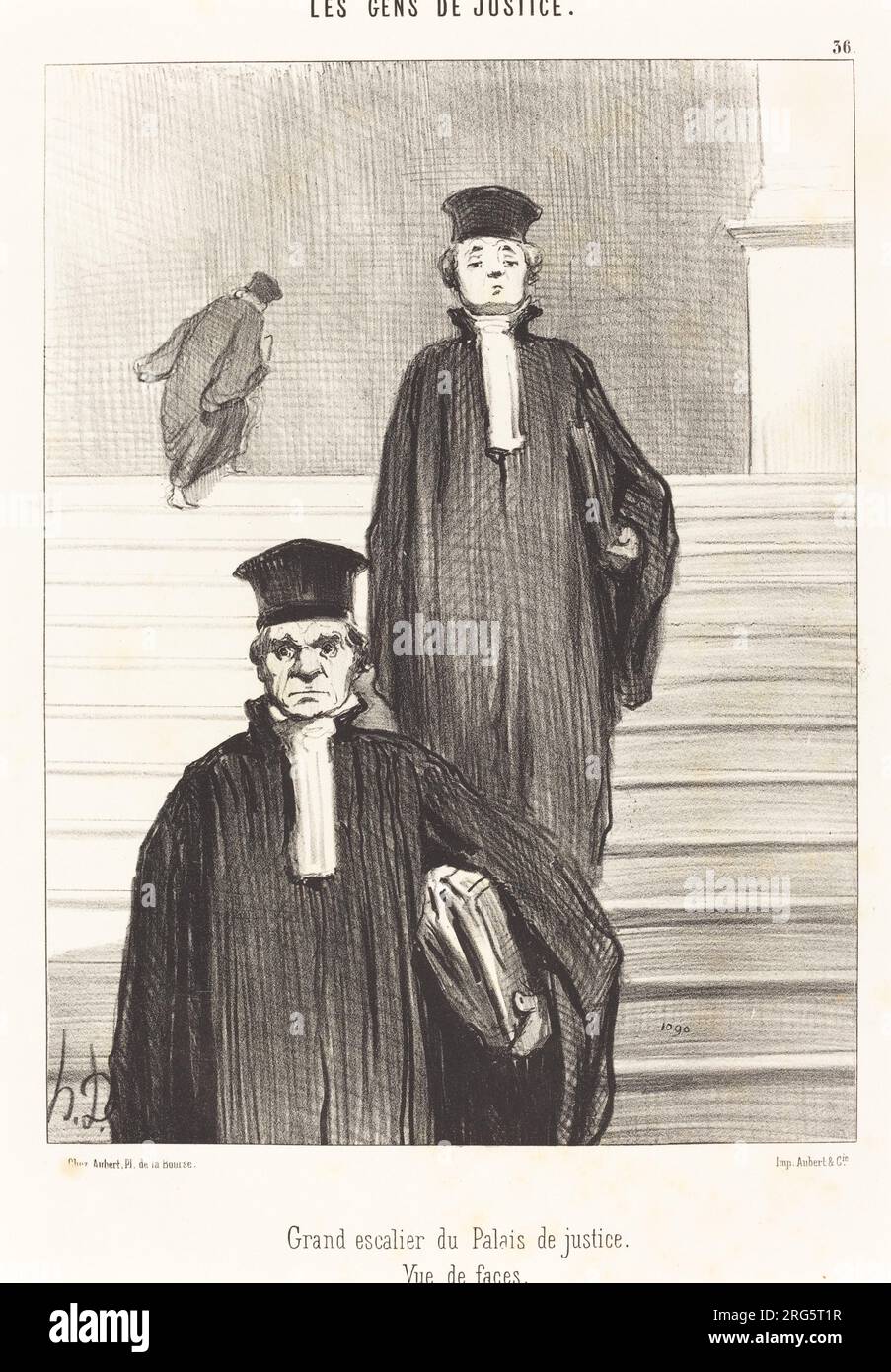 Grand escalier du Palais de Justice. Vue de Face 1848 di Honoré Daumier Foto Stock