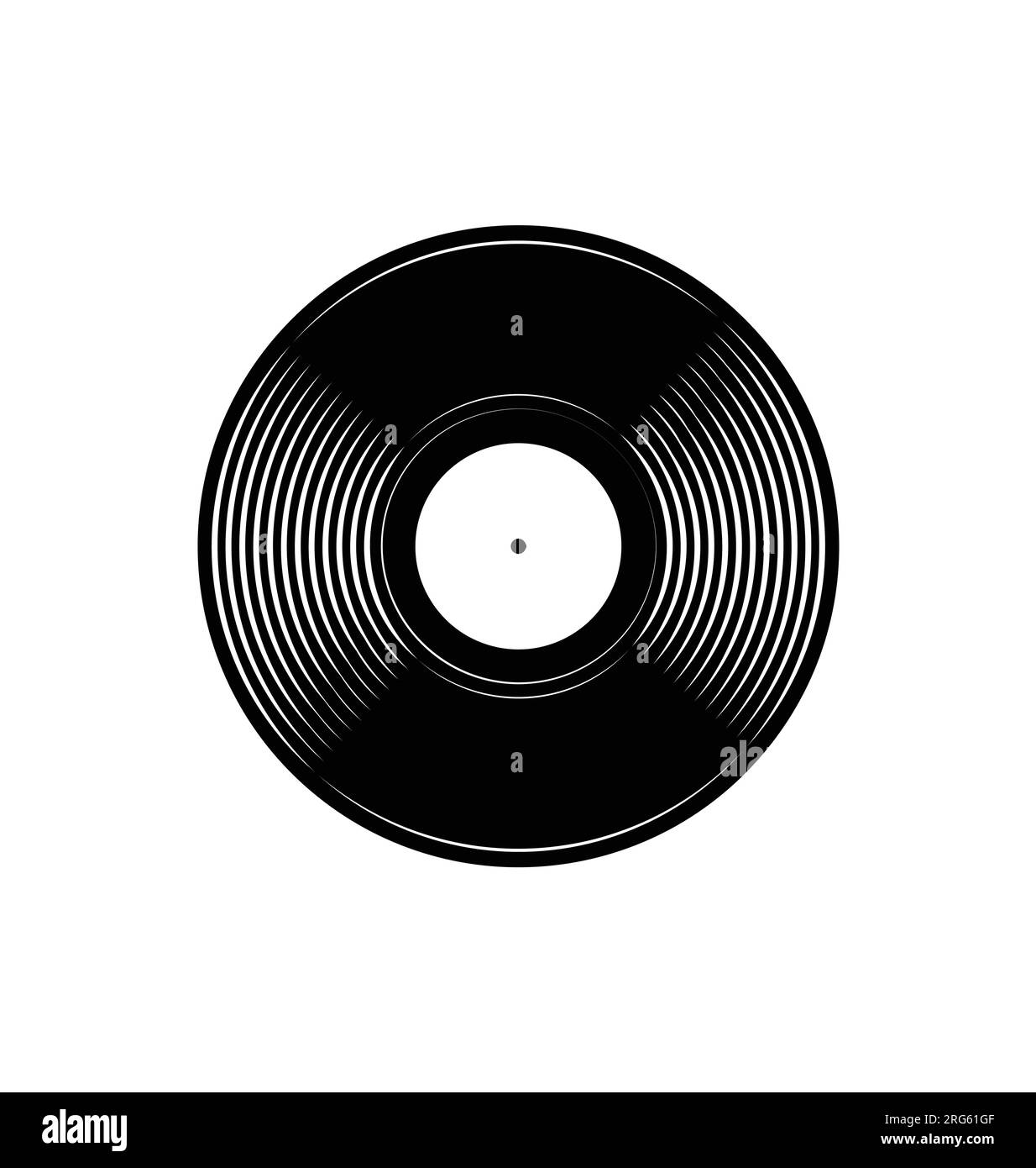 semplice classico vinile nero simbolo di registrazione lp vector isolato su sfondo bianco Illustrazione Vettoriale