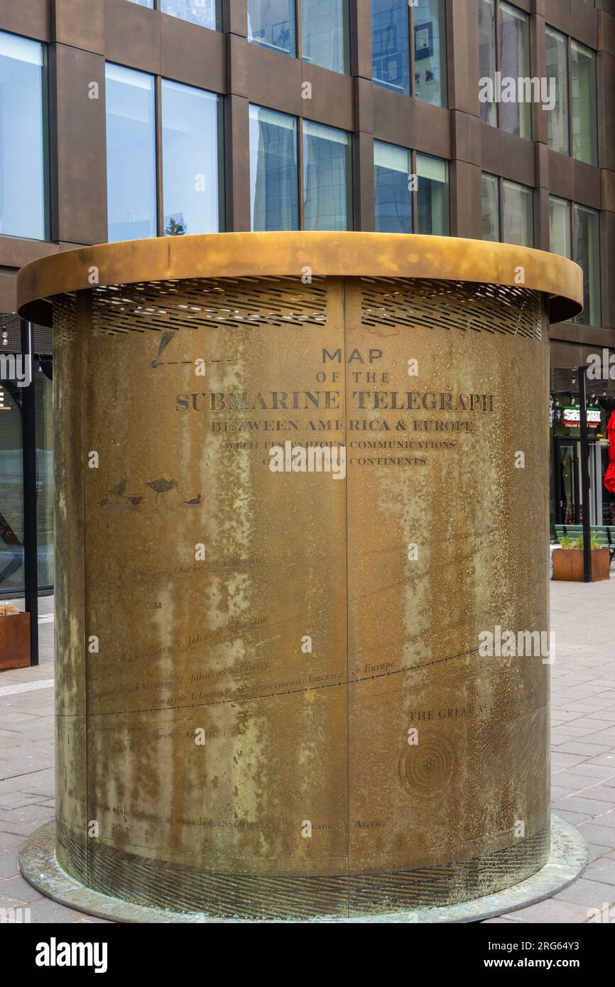 mappa del telegrafo sottomarino al molo via cavo di Halifax nuova Scozia Canada Foto Stock