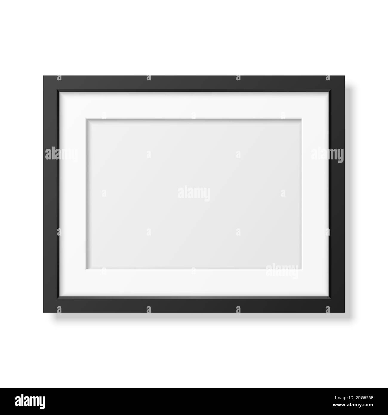 Cornice nera realistica A4 isolata su bianco. Può essere utilizzato per le  presentazioni. Illustrazione Vector EPS10 Immagine e Vettoriale - Alamy