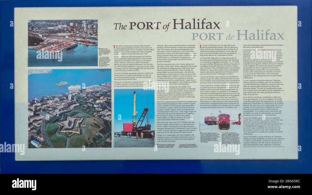 Porto di Halifax informazioni e storia a Halifax nuova Scozia Canada Foto Stock