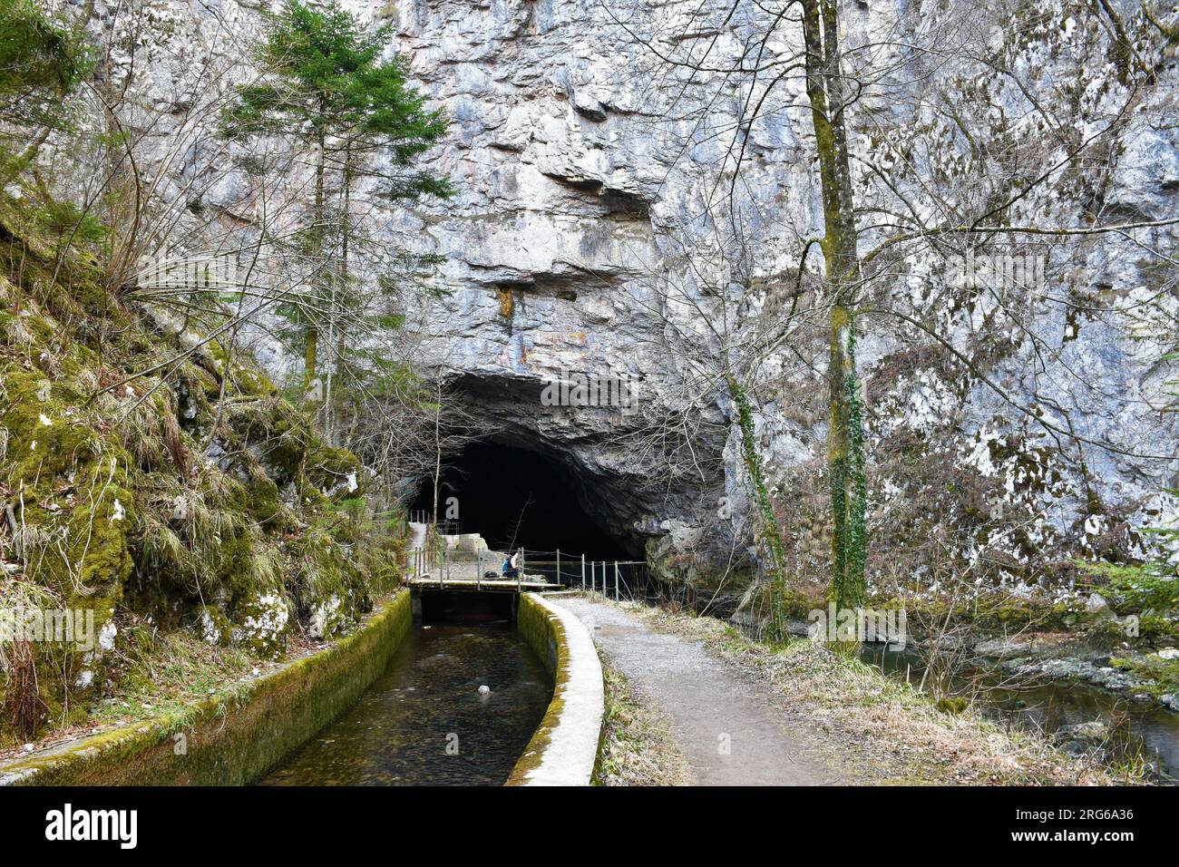 Ingresso alla grotta Planina a Notranjska, Slovenia Foto Stock