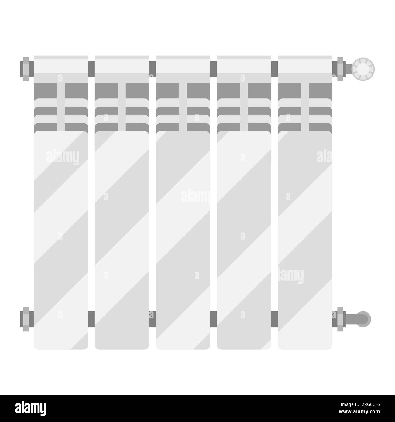 Immagine del radiatore di riscaldamento. Immagine industriale di un oggetto idraulico. Illustrazione Vettoriale