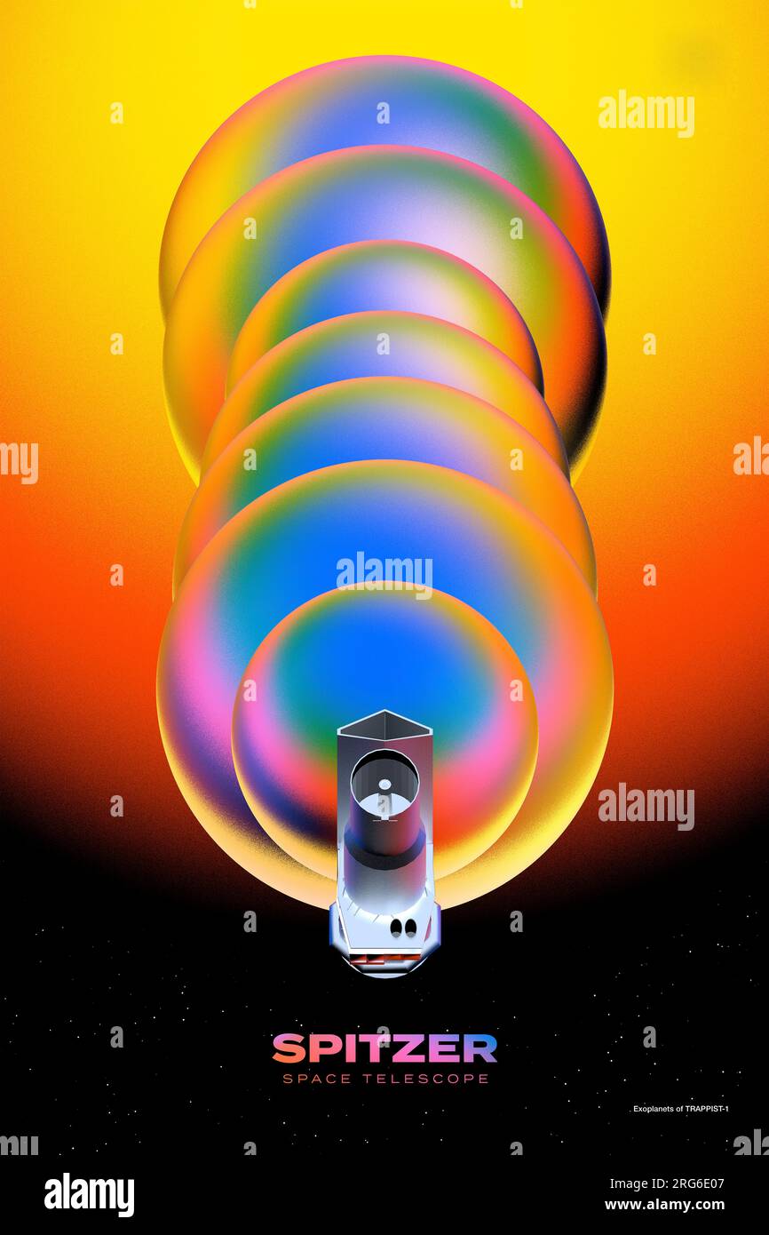 Poster del telescopio spaziale Spitzer. Foto Stock