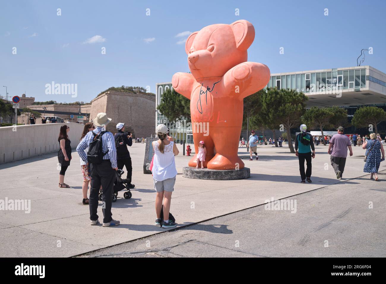 Jayet Sculpture Oursjayet fuori Mucem a Marsiglia in Francia Foto Stock