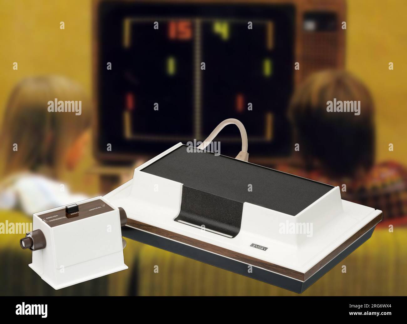 La Magnavox Odyssey è stata la prima console per videogiochi, nata nel 1972 senza processore e gestiva il famoso PONG Foto Stock