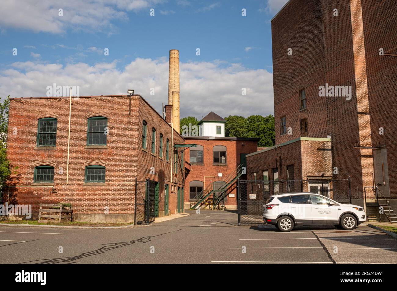 Vecchi edifici in mattoni ad Athol, Massachusetts Foto Stock