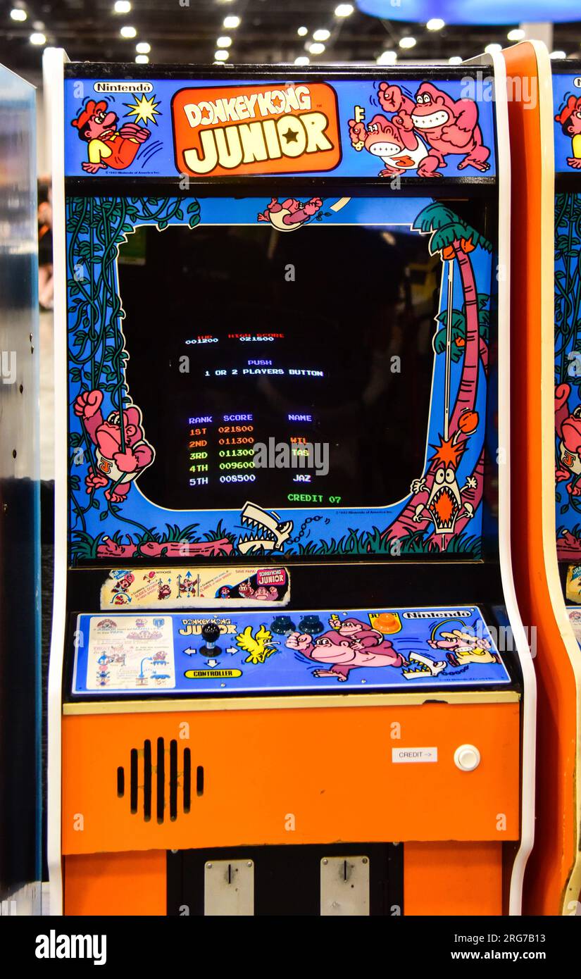 Donkey Kong Jr. Videogioco di vecchia scuola Foto Stock