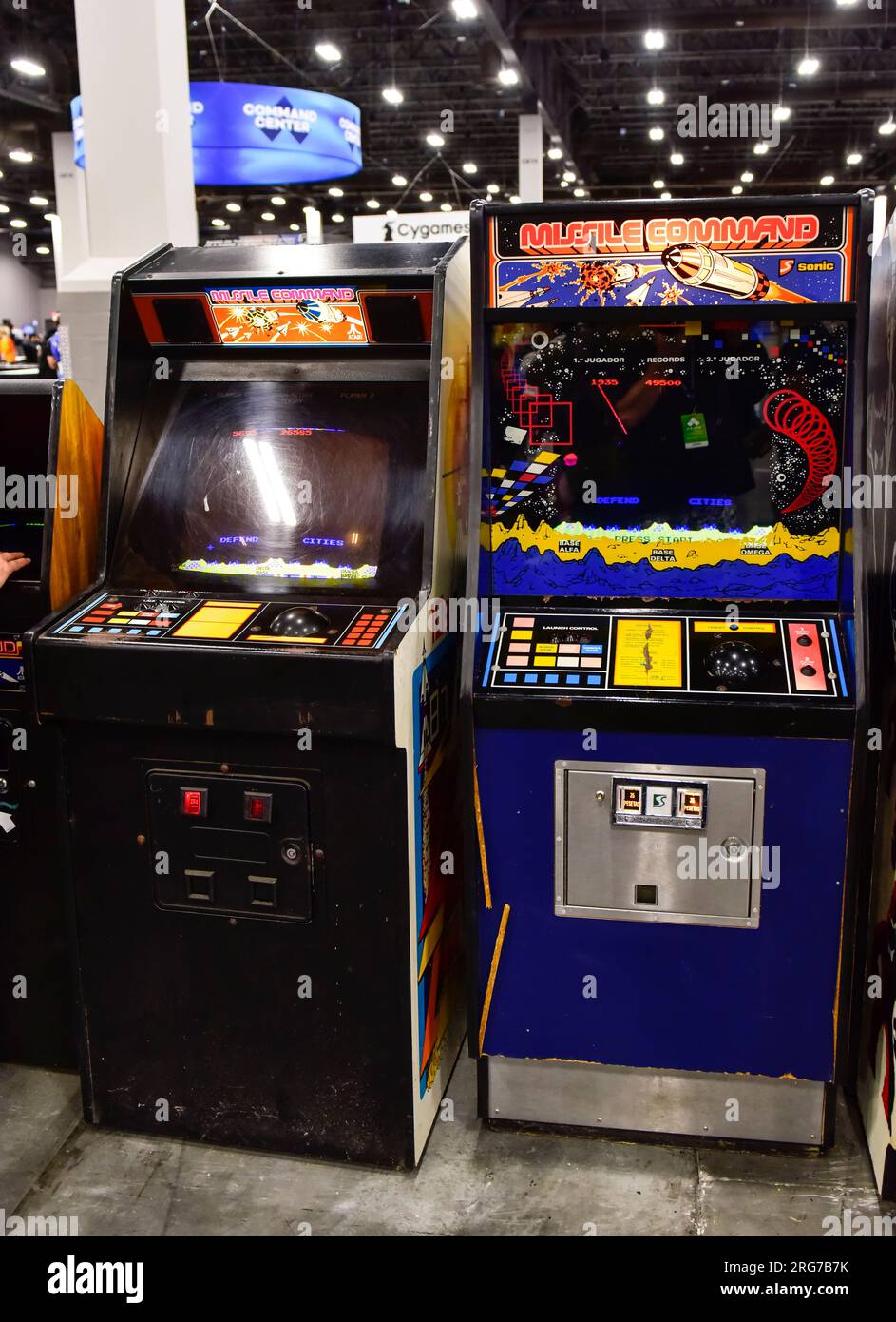 Missile Command, videogiochi della vecchia scuola Foto Stock