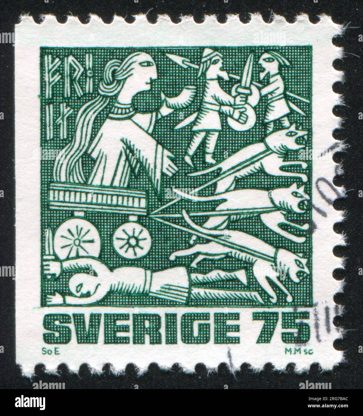 SVEZIA - CIRCA 1981: Francobollo stampato dalla Svezia, mostra Freya, circa 1981 Foto Stock