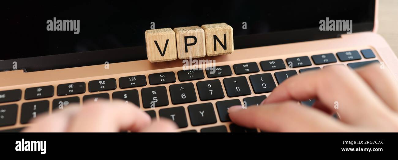 Rete privata virtuale per una connessione sicura e crittografata e anonimato online. Foto Stock