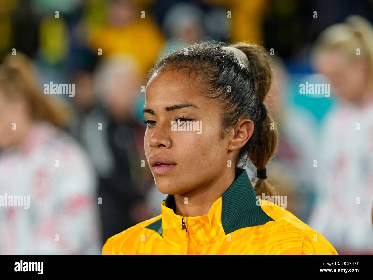 7 agosto 2023: Mary Fowler (Australia) guarda durante una partita, at, . Kim Price/CSM Foto Stock