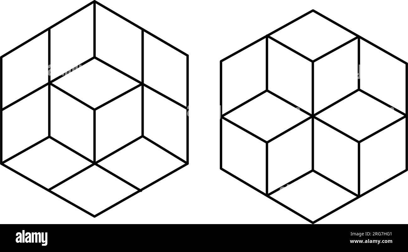 forme 3d dei cubi isometrici. Icona cubo. In Design Vector alla moda. illustrazione vettoriale su sfondo bianco Illustrazione Vettoriale