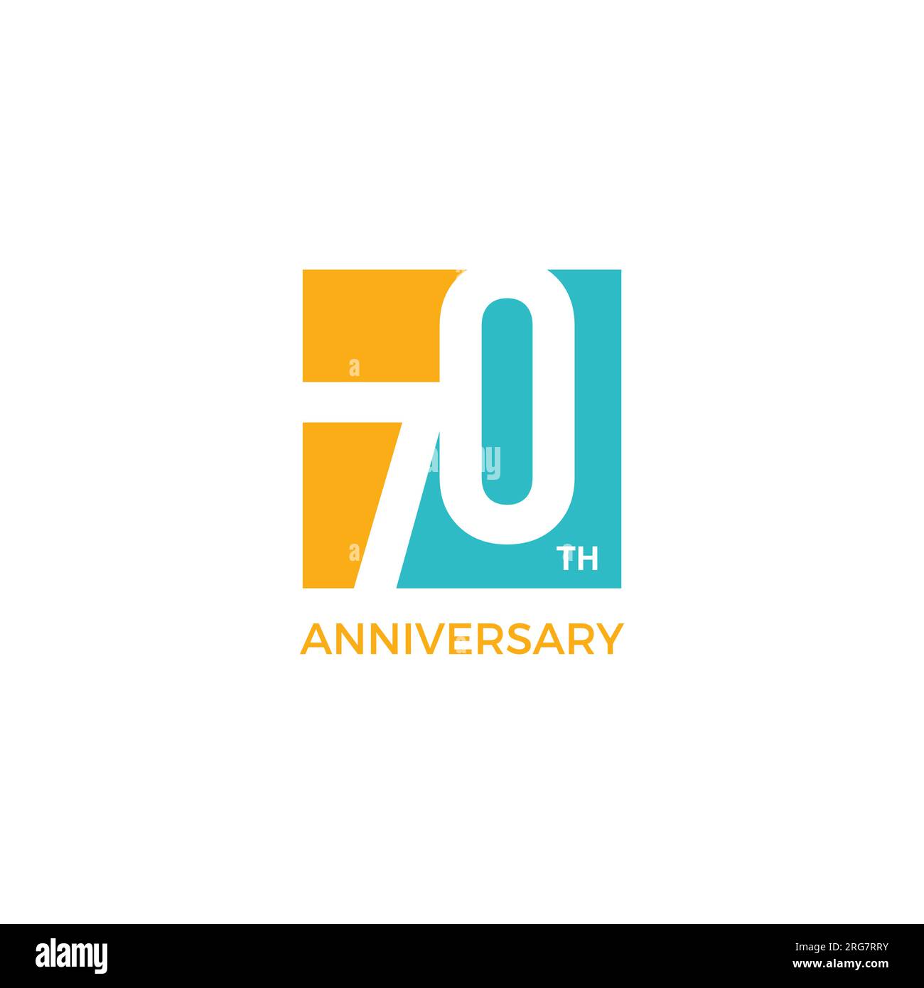 Design del logo per il 70 ° anniversario. Logo numero Illustrazione Vettoriale