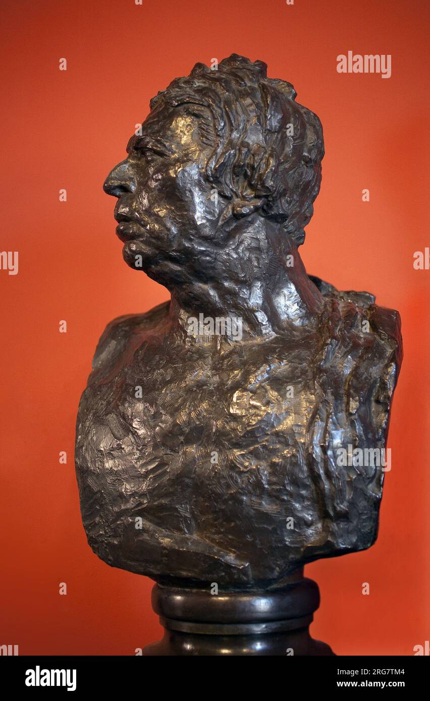 Buste de Jean Auguste Dominique Ingres (1780-1867). Scultura de Emile Antoine Bourdelle (1861-1929), bronzo, fonte a la cire perdue, 1908, Hebrard fondeur. Musee Ingres, Montauban. Foto Stock