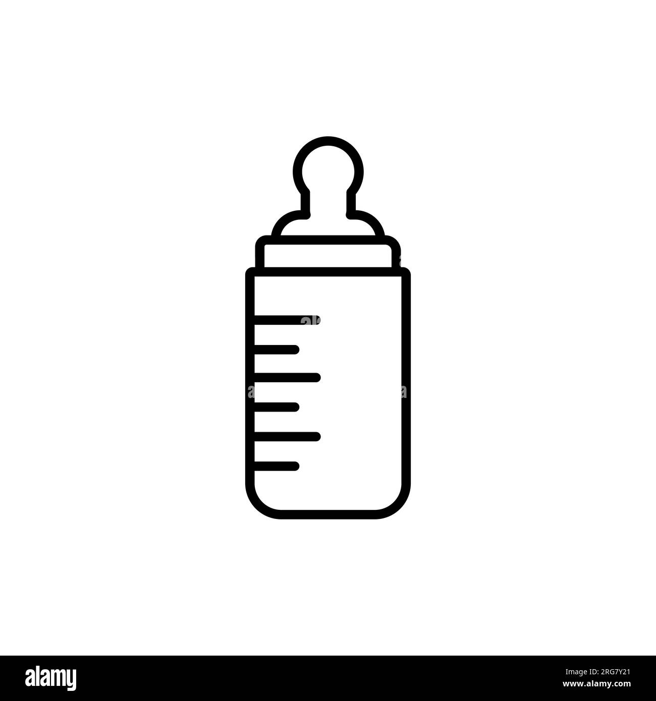 Icona del biberon in linea, simbolo del bambino, icona del biberon vettore Illustrazione Vettoriale