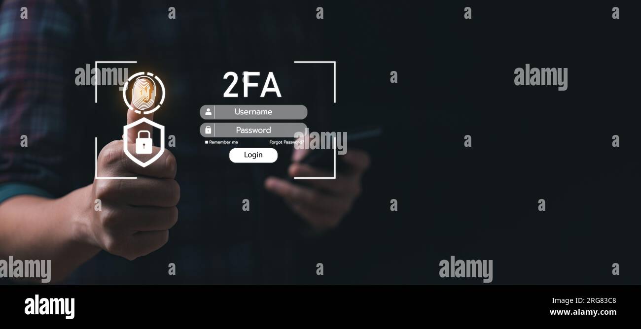 Concetto di sicurezza informatica con login e password protezione dei dati e accesso sicuro a Internet sicurezza informatica. accesso sicuro alle informazioni personali degli utenti Foto Stock