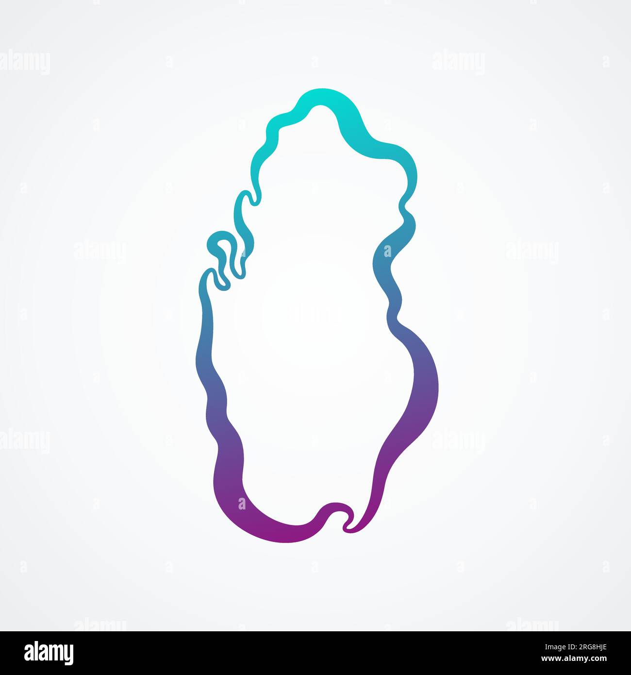 Mappa del Qatar con sfumatura blu-viola. Illustrazione Vettoriale