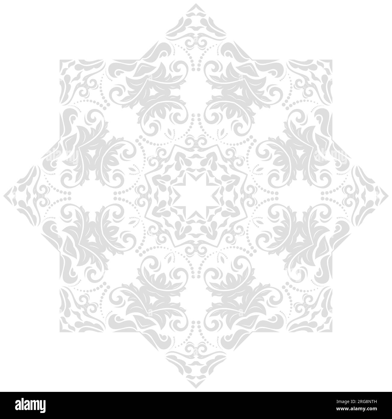 Elegante ornamento leggero rotondo vintage in stile classico. Schema tradizionale astratto con elementi orientali. Classico motivo vintage Foto Stock